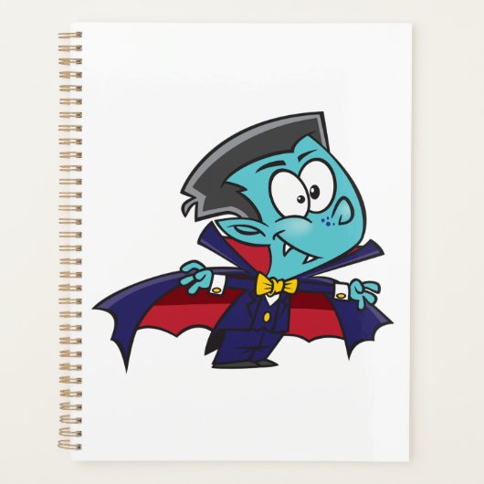 Blue Vampire Boy with Cape Cute Dracula Planner (Voorkant)