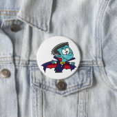 Blue Vampire Boy with Cape Cute Dracula Ronde Button 7,6 Cm (In situ)