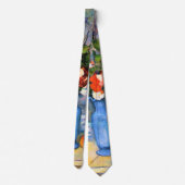 Blue Vase Flowers, Paul Cezanne Stropdas (Achterkant)