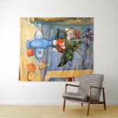 Blue Vase Flowers, Paul Cezanne Wandkleed (In Situ (horizontaal))