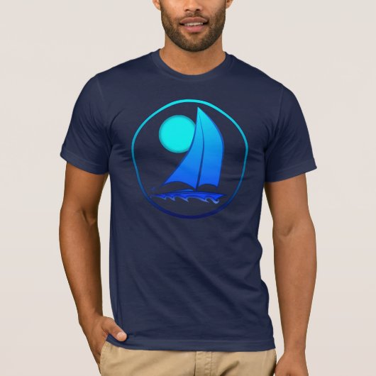 Blue Vector Sailboot T-shirt (Voorkant)