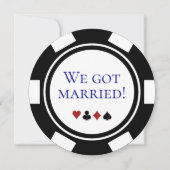 Blue Vegas Mariage Elopement Poker Faire-part (Devant)