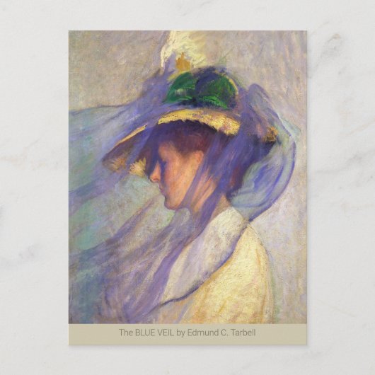 Blue Veil Edmund C Tarbell CC0669 Impressionisme Briefkaart (Voorkant)