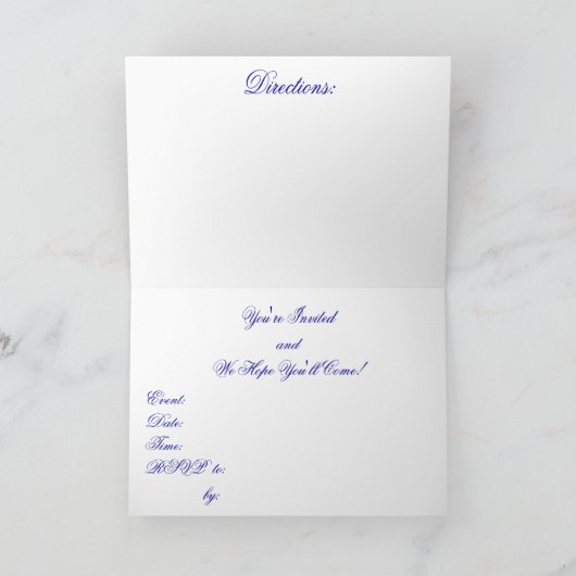 Blue Velvet - carte invitation (Intérieur)