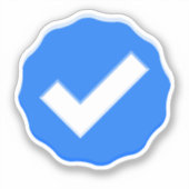 Blue Verified Check Waterdichte Vinyl Sticker (Voorkant)