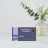 Blue Vertical Column Stripe Manpower Consultant Visitekaartje (Staand voorkant)