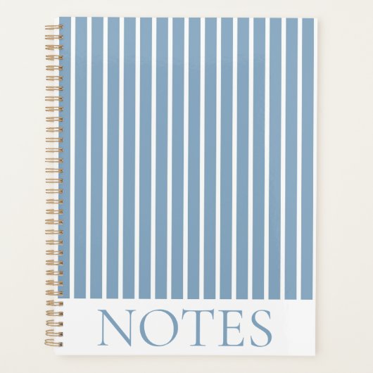 Blue Vertical Stripe Modern Minimalist Planner (Voorkant)
