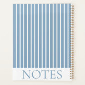 Blue Vertical Stripe Modern Minimalist Planner (Achterkant)