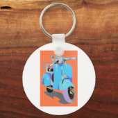 Blue Vespa Sleutelhanger (Voorkant)