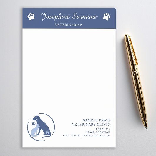 Blue Veterinarian Dierenartsenpraktijk Custom Logo Post-it® Notes