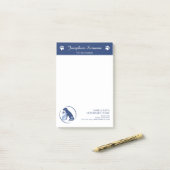 Blue Veterinarian Dierenartsenpraktijk Custom Logo Post-it® Notes (Op bureau)
