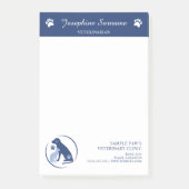 Blue Veterinarian Dierenartsenpraktijk Custom Logo Post-it® Notes (Voorkant)