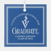 Blue Veterinary School Afstuderen Kerst Glas Ornament (Voorkant)