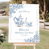 Blue Victorian Garden Bridal Tea Affiche de bienve