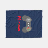 Blue Video Game Controller Fleece Deken (Voorkant (Horizontaal))