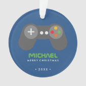 Blue Video Game Controller Kinder Kerstmis Ornament (voorkant)
