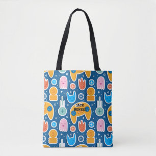 Blue Video Game Pattern Persoonlijke Canvas tas