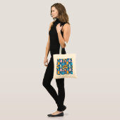 Blue Video Game Pattern Persoonlijke Canvas tas (Voorkant (model))