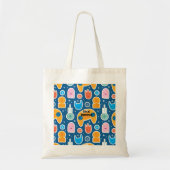 Blue Video Game Pattern Persoonlijke Canvas tas (Voorkant)
