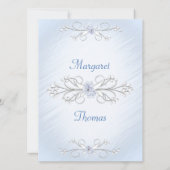 Blue Vines Wedding Invitations Kaart (Achterkant)