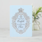Blue Vintage Fairytale Prince Party Invitation (Debout devant)