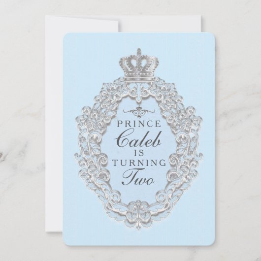 Blue Vintage Fairytale Prince Party Invitation (Devant)