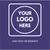 Blue Vinyl Logo Business Promo QR Code label (Voorkant)
