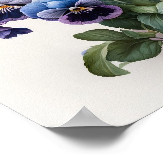 Blue Violas Flower Art Print Poster (Hoek)