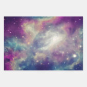 Blue Violet Blauwgroen Cosmic Nebula Milky Way Inpakpapier Vel (Voorkant 3)