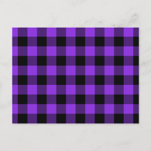 Blue Violet en Black Gingham Briefkaart