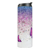 *~* Blue Violet Glitter Butterfly Girly Thermosbeker (Gedraaid links)