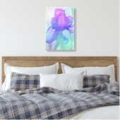 Blue Violet Iris Digital-Waterverf Canvas Afdruk (Insitu (Slaapkamer))