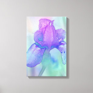 Blue Violet Iris Digital-Waterverf Canvas Afdruk
