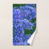 Blue violet lilas romantique bleu floral photo (Serviette à main)