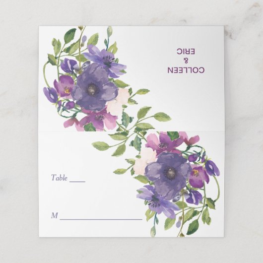 Blue Violet Wild Rozen Wedding (Buitenkant ongevouwen)