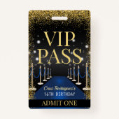 Blue VIP Pass Hollywood Tapis rouge Badge d'annive (Dos)