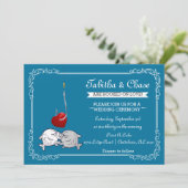 Blue Vist Wedding Invitation Kaart (Staand voorkant)