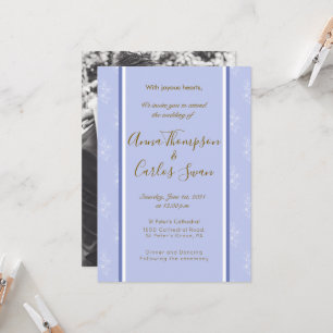 Blue Vodka Floral Photo Wedding Kaart