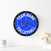 Blue Volleyball Custom Team Name/Text Wall Clock Grote Klok (Huis)