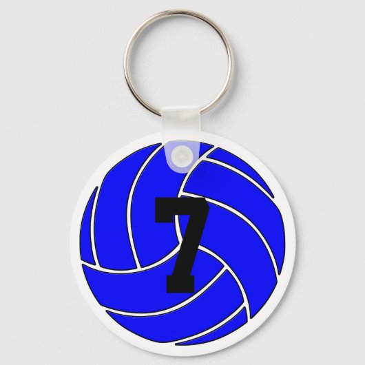 Blue Volleyball Sleutelhanger (Key Ring) (Voorkant)
