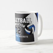 Blue Volleyball Sport Café Mug (Devant droit)