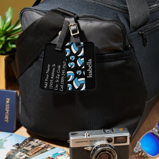 Blue Volleyball Sport Pattern Bagagelabel (Voorkant /achterkant)