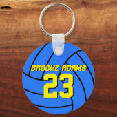 Blue Volleyball Sports Team Sleutelhanger (Voorkant)