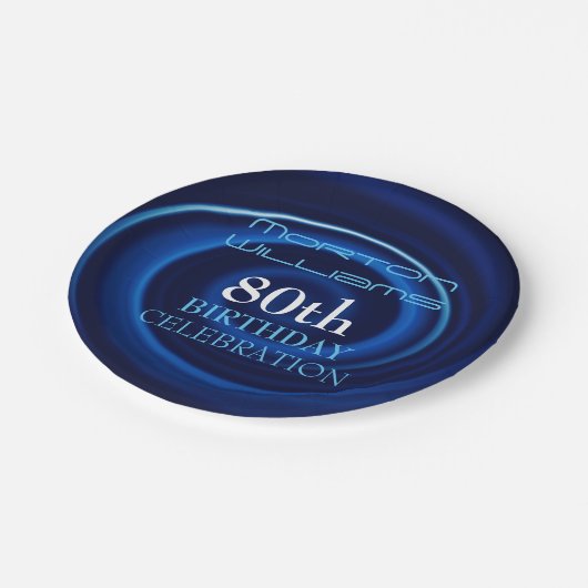 Blue Vortex 80th Birthday Celebration Paper Bord (Gekanteld)