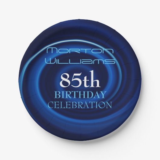 Blue Vortex 85th Birthday Celebration Paper Bord (Voorkant)