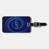 Blue Vortex Monogram Aangepast Bagagelabel (Voorkant horizontaal)
