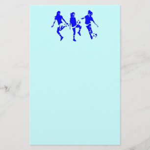 Blue Vrouw Soccer Skills Briefpapier