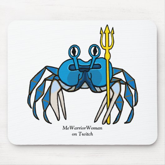 Blue Warrior Crab, MeWarriorVrouw op Twitch Muismat (Voorkant)