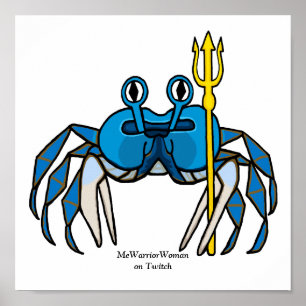 Blue Warrior Crab, MeWarriorVrouw op Twitch Poster