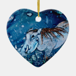 Blue Warthog Keramisch Ornament
